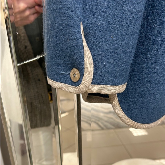 Geiger of Austria Blue Boiled Wool Cardigan with Embroidered Details - Picture 4 of 4